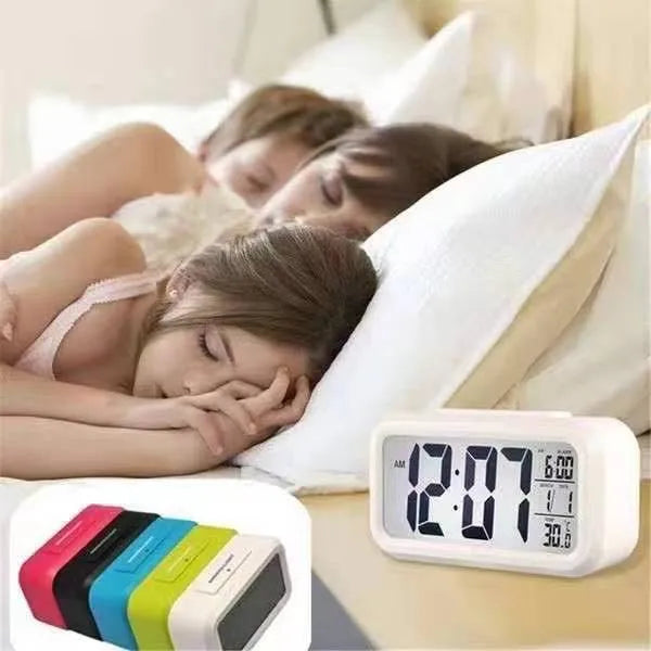 1pc LED Digital Alarm Clock Mini Alarm Clock Suitable For Home Office Bedside Table Kids Bedroom Electronic Clocks Decor Garden