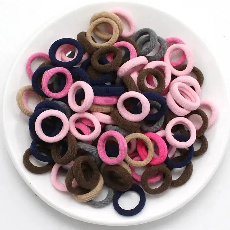 100/200PCS Women Girls Colorful Nylon Elastic Hair Bands Ponytail Hold Small Hair Tie Rubber Bands Scrunchie Hair Accessories