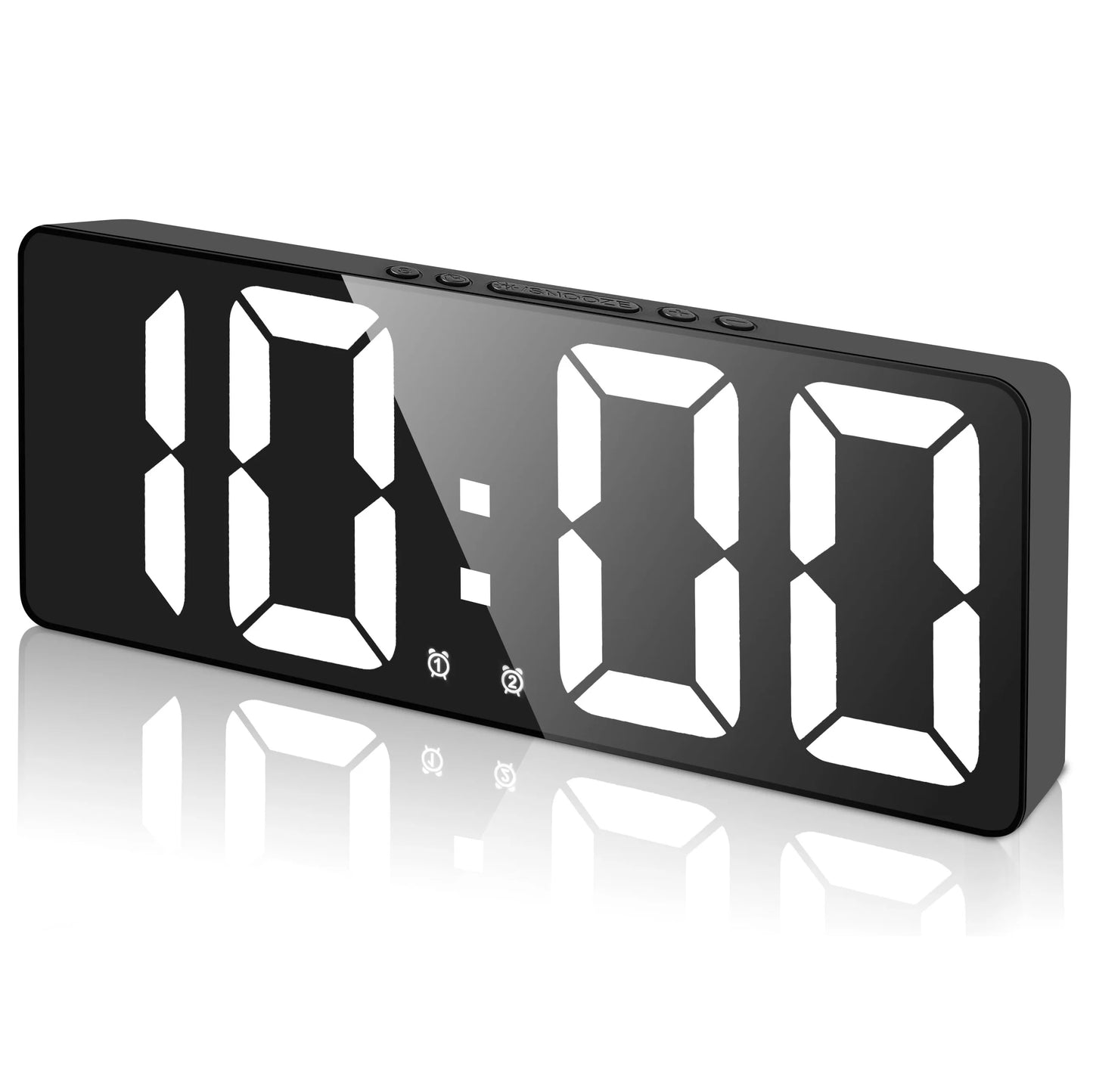 Digital Alarm Clock, [Upgraded Version] LED Clock for Bedroom, Electronic Desktop Clock with Temperature Display, 5 Level Bright