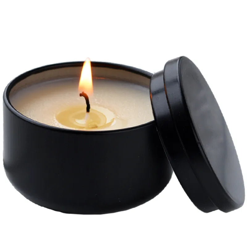 Burning 15h Citronella Anti-mosquito Aromatherapy Candels Black Tin Can Hotel Home Environmentally Friendly Soy Aromatic Candle