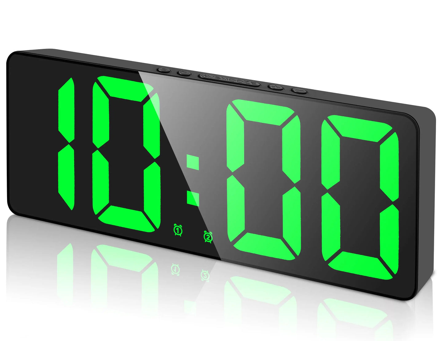 Digital Alarm Clock, [Upgraded Version] LED Clock for Bedroom, Electronic Desktop Clock with Temperature Display, 5 Level Bright