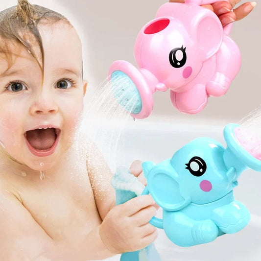 Baby Bath Toys Lovely Plastic Elephant Shape Water Spray for Baby Shower Swimming Toys Kids Gift Storage Mesh Bag Baby Kids Toy