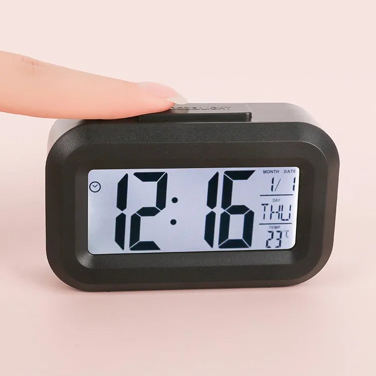 1pc LED Digital Alarm Clock Mini Alarm Clock Suitable For Home Office Bedside Table Kids Bedroom Electronic Clocks Decor Garden