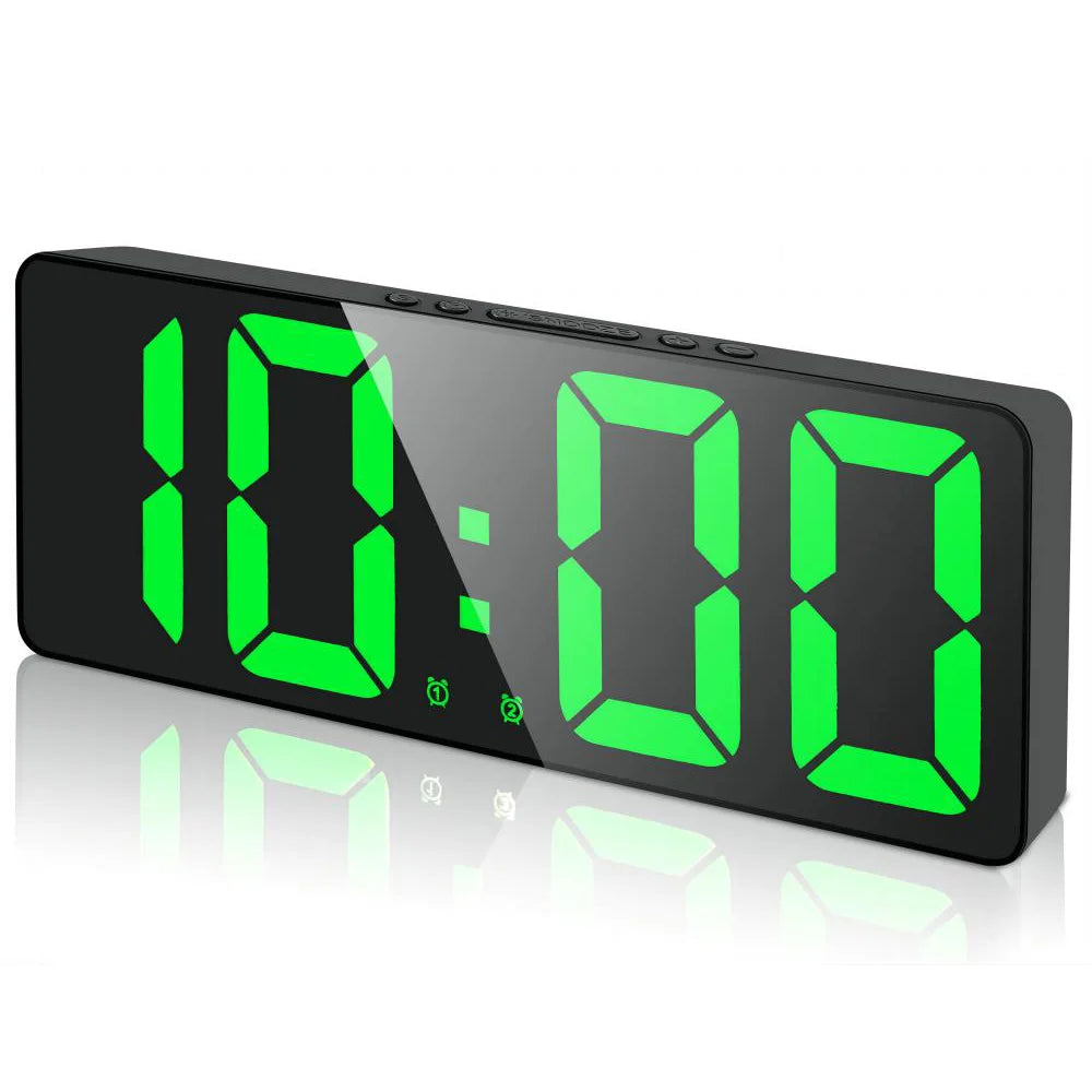 Digital Alarm Clock, [Upgraded Version] LED Clock for Bedroom, Electronic Desktop Clock with Temperature Display, 5 Level Bright