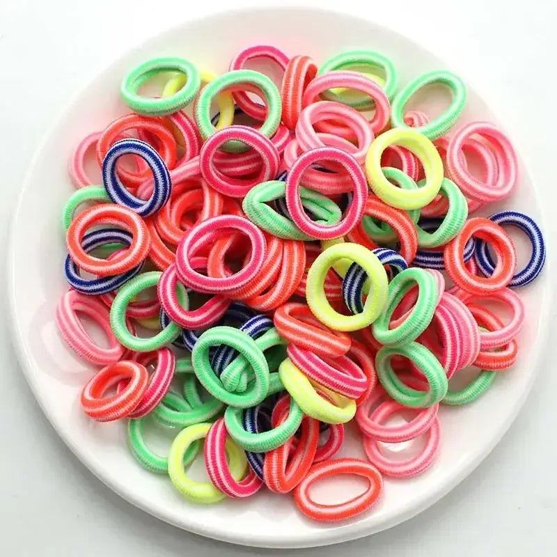 100/200PCS Women Girls Colorful Nylon Elastic Hair Bands Ponytail Hold Small Hair Tie Rubber Bands Scrunchie Hair Accessories