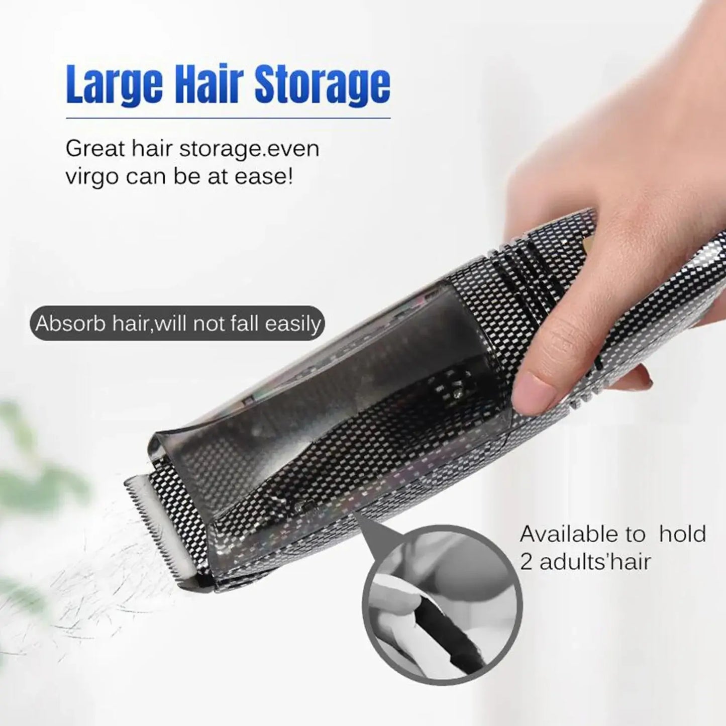 Hair Trimmer Clippers USB Vacuum Trimmer Kit with Powerful Automatic Hair Suction for Beards Facial Hair Stubble Clipper