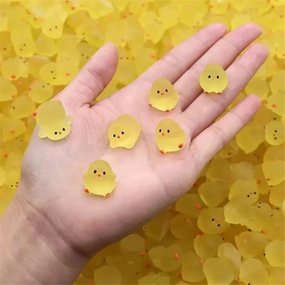 10/50PCS Mini Fluorescence Chicken Moss Toy Garden Accessories Home Decor Crafts Microlandscape Miniature Chick Figurines Fairy